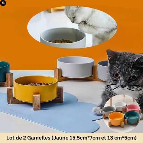 gamelle-chat-multi-couleur-ceramique-jaune